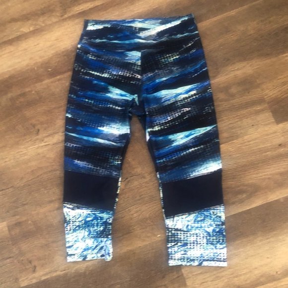 Marika Pants - Marika Leggings cropped workout exercise  blue  size medium soft capris M